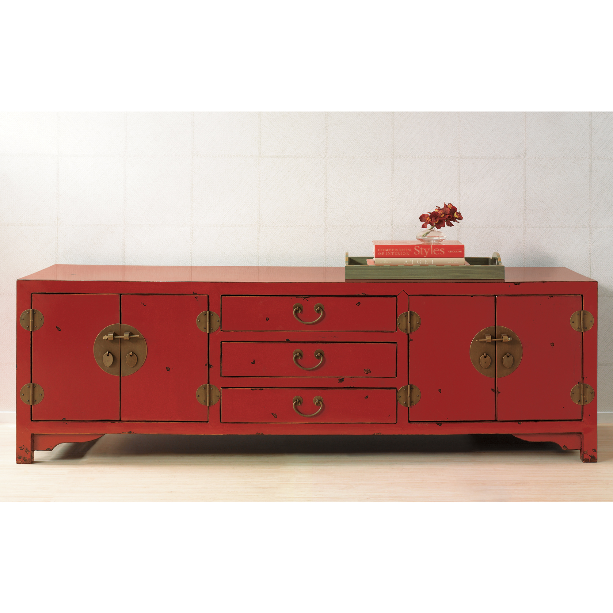 Red Lacquered Storage Console ($200 fs)